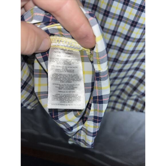 Columbia Super Bahama Plaid Fishing Shirt Short Sleeve Button Front Mens XL Blue - Picture 11 of 12